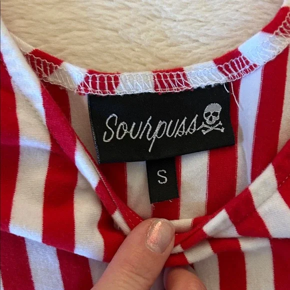 Sourpuss Red and Blue Striped Dress - Picture 2 of 9